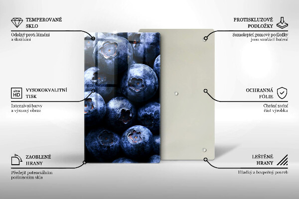 Sklenená doska na krájanie Zblízka bobúľ