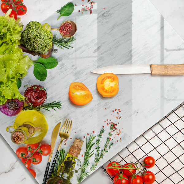 Sklenená doska na krájanie Zelenina a korenie