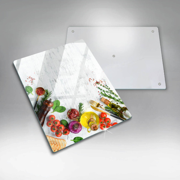 Sklenená doska na krájanie Zelenina a korenie