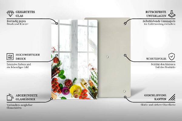 Sklenená doska na krájanie Zelenina a korenie