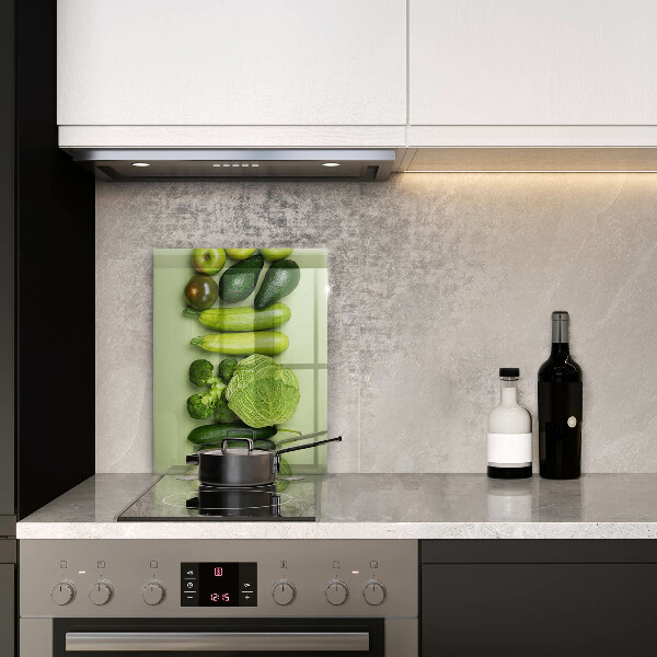 Sklenená doska na krájanie Zelené ovocie a zelenina