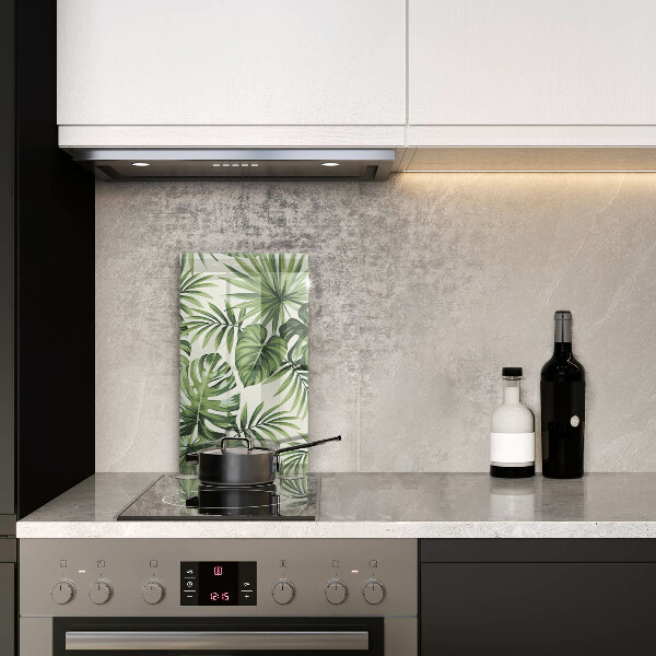 Kuchynská doska zo skla Ilustrácia listov Monstera