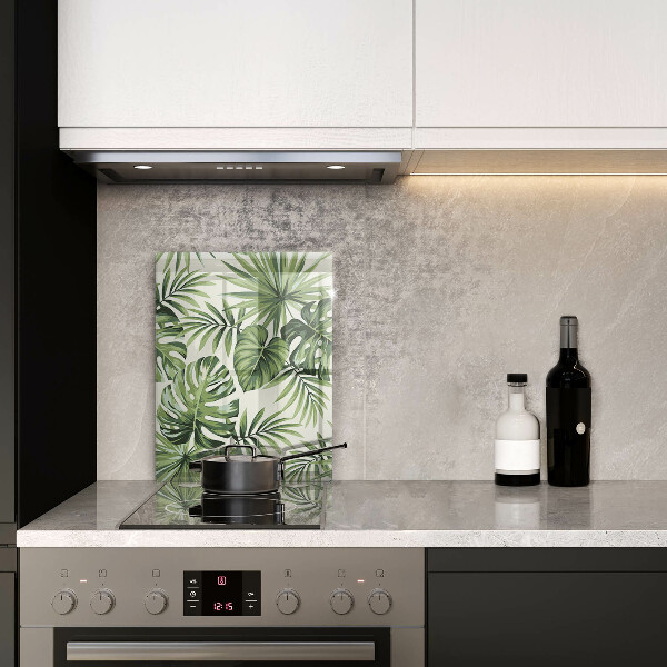 Kuchynská doska zo skla Ilustrácia listov Monstera