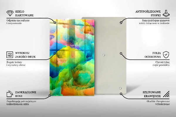 Kuchynská doska zo skla Farebná abstrakcia