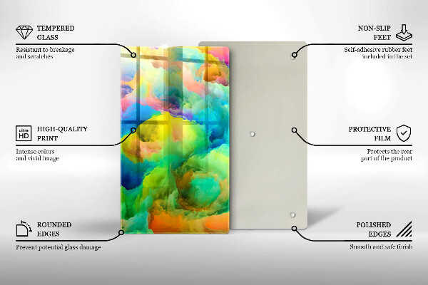 Kuchynská doska zo skla Farebná abstrakcia