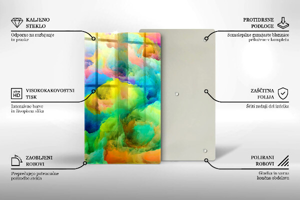 Kuchynská doska zo skla Farebná abstrakcia