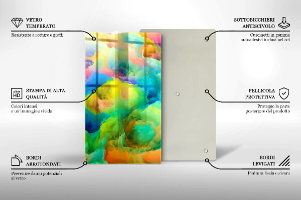 Kuchynská doska zo skla Farebná abstrakcia