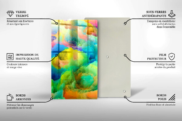 Kuchynská doska zo skla Farebná abstrakcia
