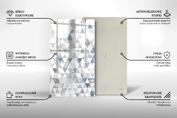 Kuchynská doska zo skla Vzor trojuholníkov