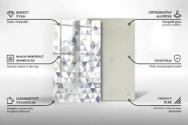 Kuchynská doska zo skla Vzor trojuholníkov