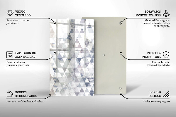 Kuchynská doska zo skla Vzor trojuholníkov