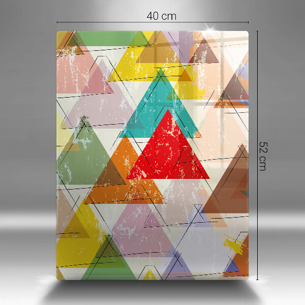 Kuchynská doska zo skla Maľované trojuholníky