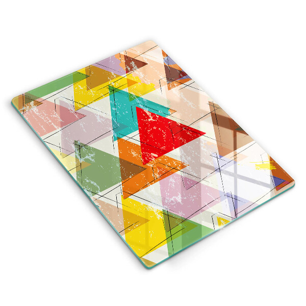 Kuchynská doska zo skla Maľované trojuholníky