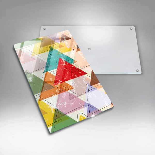 Kuchynská doska zo skla Maľované trojuholníky