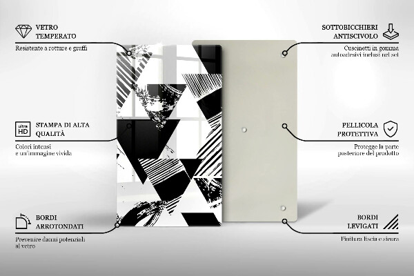 Kuchynská doska zo skla Geometrické trojuholníky