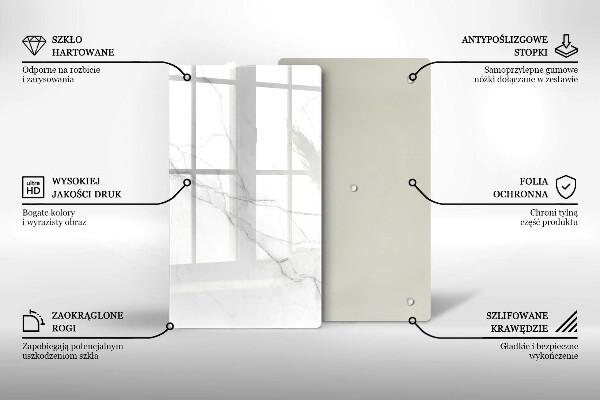 Kuchynská doska zo skla Jemný biely mramor