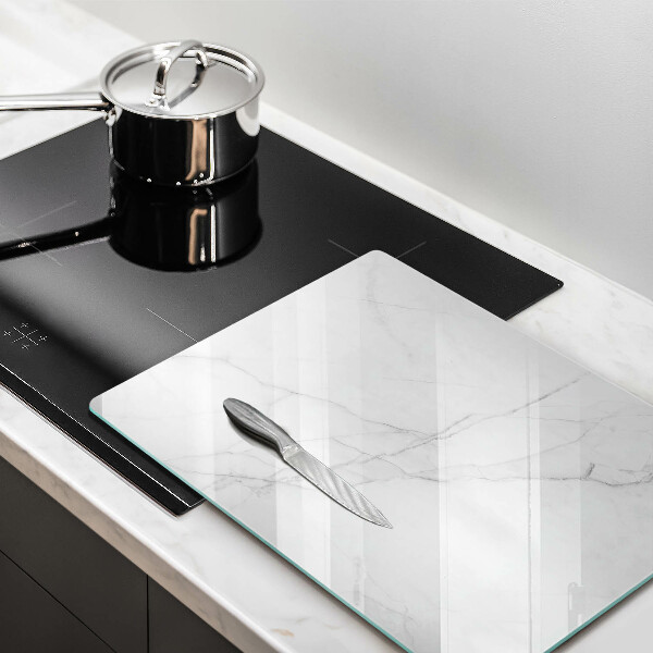 Kuchynská doska zo skla Jemný biely mramor