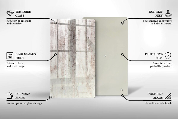 Kuchynská doska zo skla Staré drevené dosky