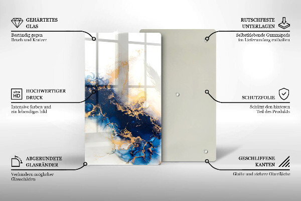 Kuchynská doska zo skla Abstrakcia s modrou