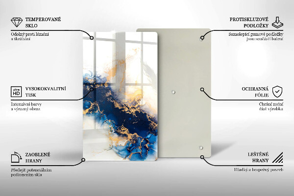 Kuchynská doska zo skla Abstrakcia s modrou