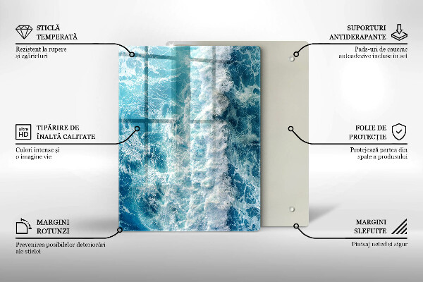 Kuchynská doska zo skla Abstrakcia s modrou