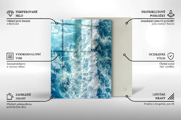 Kuchynská doska zo skla Abstrakcia s modrou