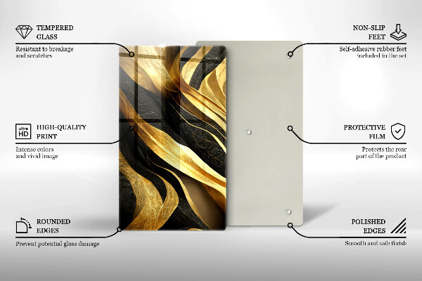 Kuchynská doska zo skla Elegantná abstrakcia