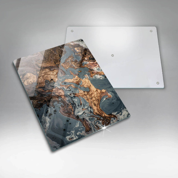 Kuchynská doska zo skla Ozdobný kameň so zlatom