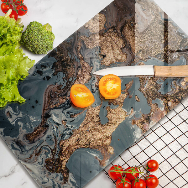 Kuchynská doska zo skla Ozdobný kameň so zlatom