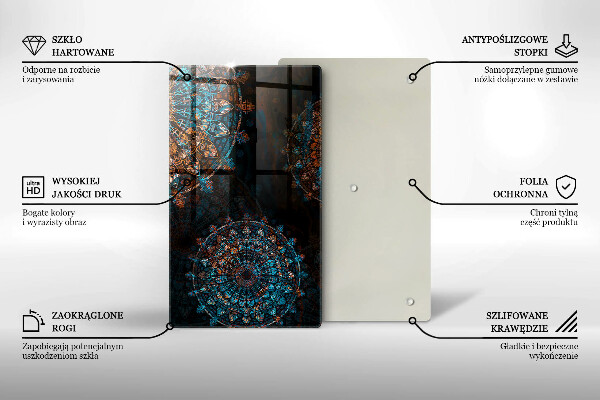 Kuchynská doska zo skla Boho vintage kolesá