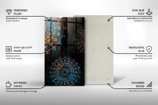 Kuchynská doska zo skla Boho vintage kolesá