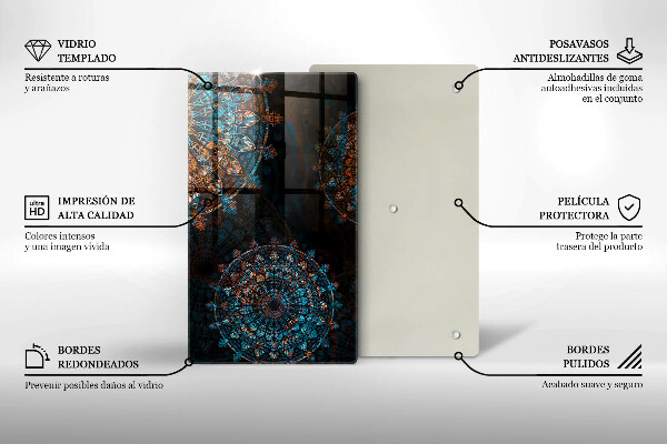 Kuchynská doska zo skla Boho vintage kolesá