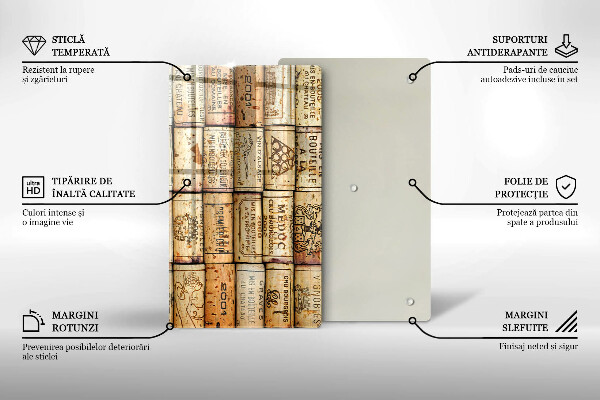 Kuchynská doska zo skla Staré zátky od vína