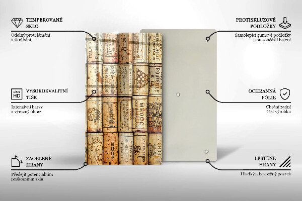 Kuchynská doska zo skla Staré zátky od vína