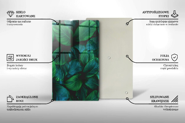 Kuchynská doska zo skla Listy džungle