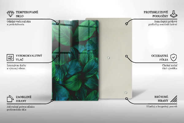 Kuchynská doska zo skla Listy džungle