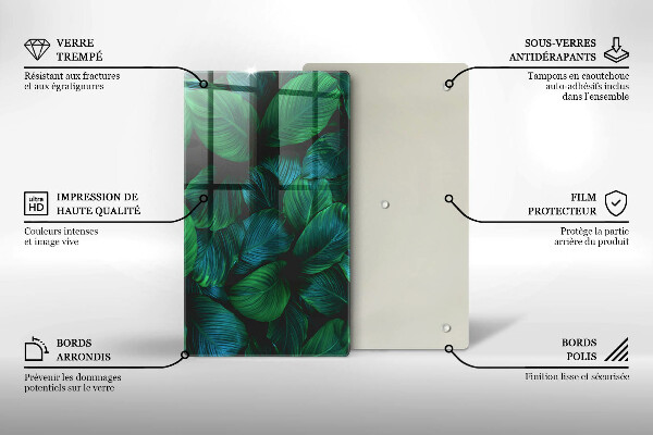 Kuchynská doska zo skla Listy džungle