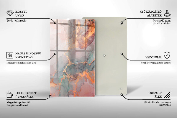 Kuchynská doska zo skla Mramor so zlatom