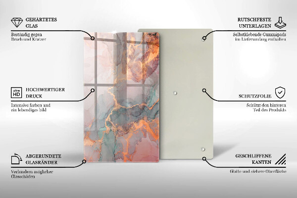 Kuchynská doska zo skla Mramor so zlatom