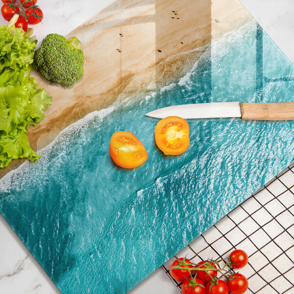 Kuchynská doska zo skla Plážové pobrežie a more