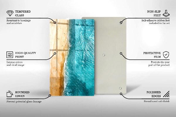 Kuchynská doska zo skla Plážové pobrežie a more