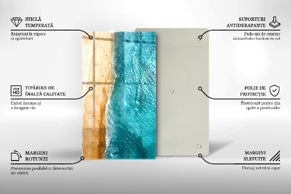 Kuchynská doska zo skla Plážové pobrežie a more