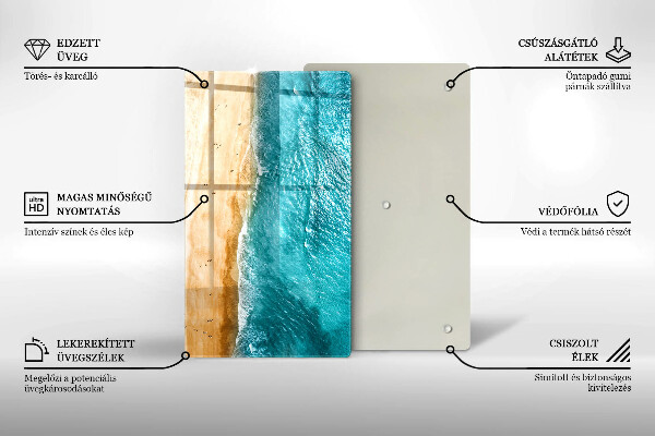 Kuchynská doska zo skla Plážové pobrežie a more