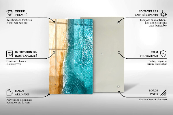 Kuchynská doska zo skla Plážové pobrežie a more