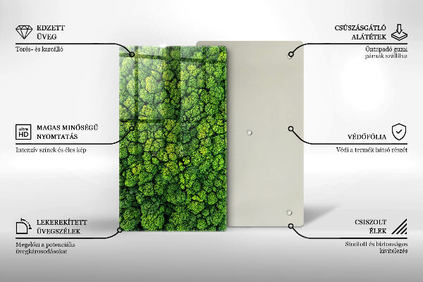 Kuchynská doska zo skla Prírodná machová rastlina