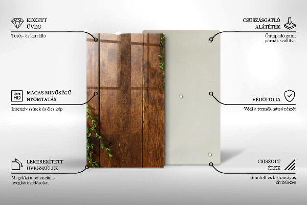 Kuchynská doska zo skla Drevené dosky a listy