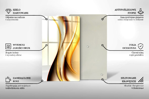 Kuchynská doska zo skla Abstraktné dymové čiary