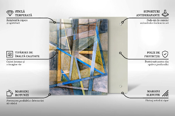 Kuchynská doska zo skla Abstraktné dymové čiary