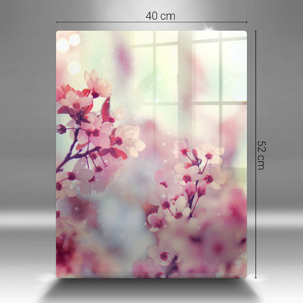 Kuchynská doska zo skla Jarné ružové kvety