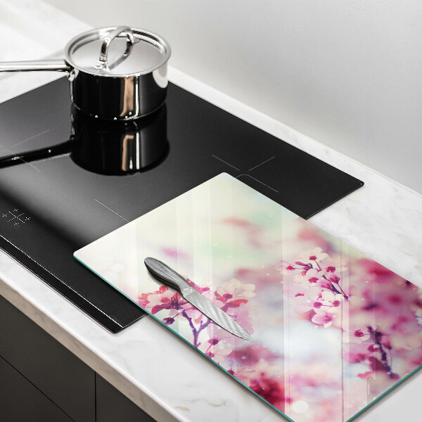 Kuchynská doska zo skla Jarné ružové kvety